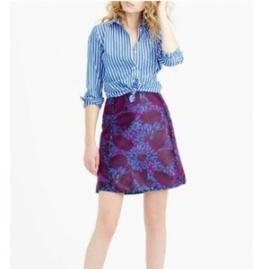 JCREW Mini Skirt Midnight Floral Jacquard Size 4